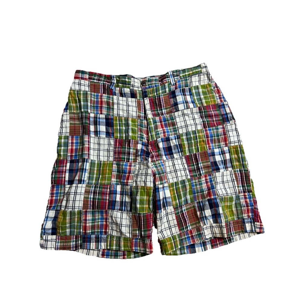 The Gap‎ Patchwork Shorts Mens 38 Measures 36 Plaid Multicolor Cotton Rugged